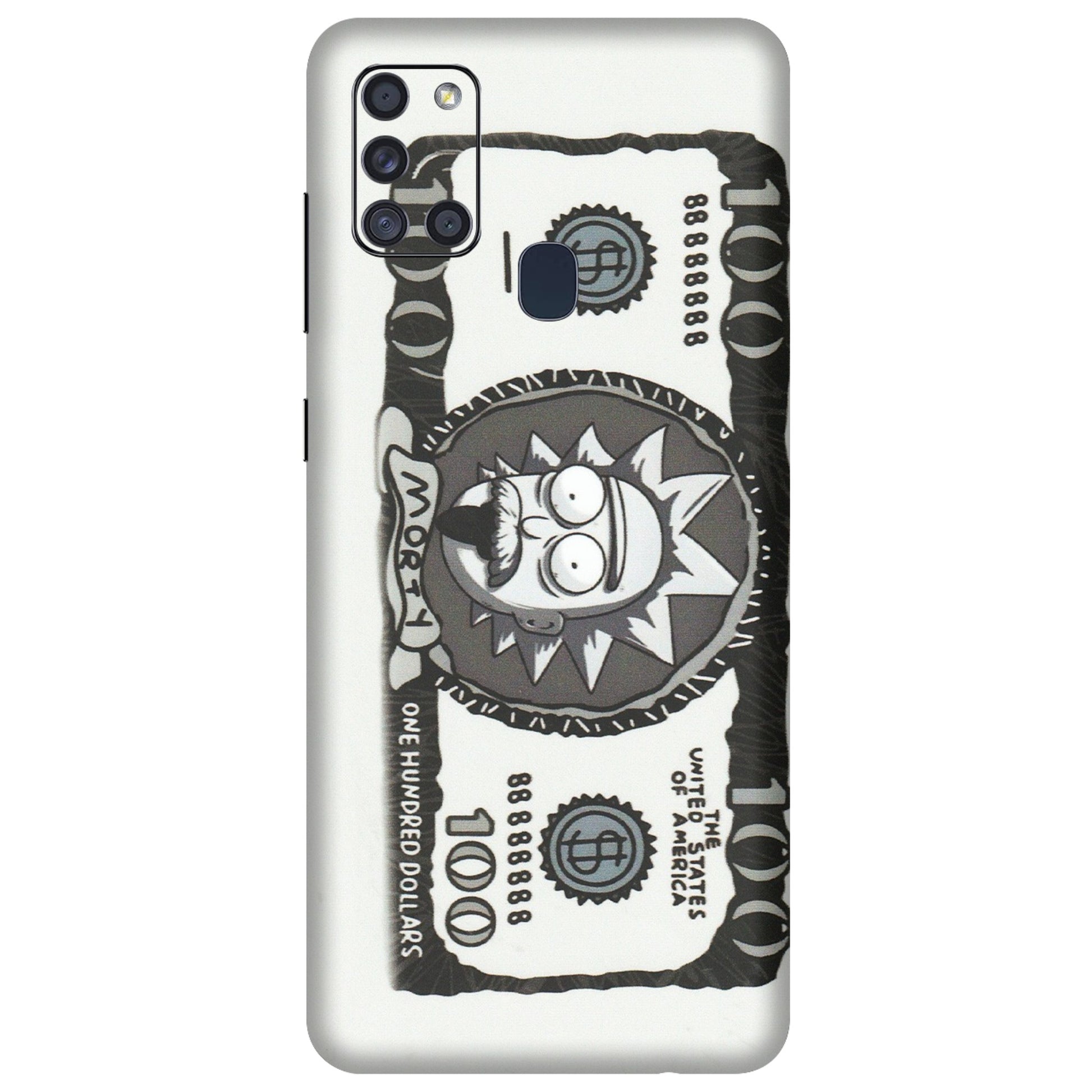 Samsung A/S Series Phone Skins (All Models) - Rick And Morty Hundred Dollar Anime - Matte Finish (M-161) Samsung Galaxy A21S