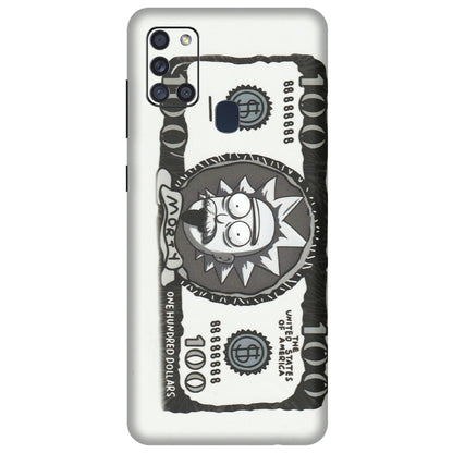 Samsung A/S Series Phone Skins (All Models) - Rick And Morty Hundred Dollar Anime - Matte Finish (M-161) Samsung Galaxy A21S