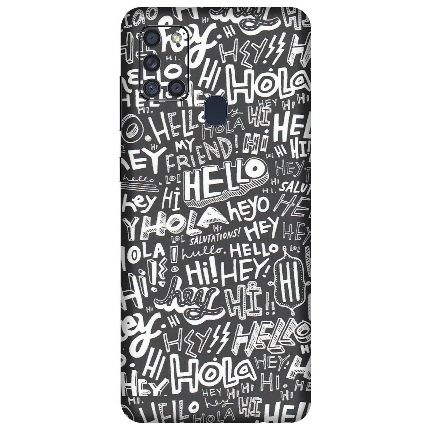 Samsung A/S Series Phone Skins (All Models) - Hi Hello Doodles - Matte Finish (M-25) Samsung Galaxy A21S