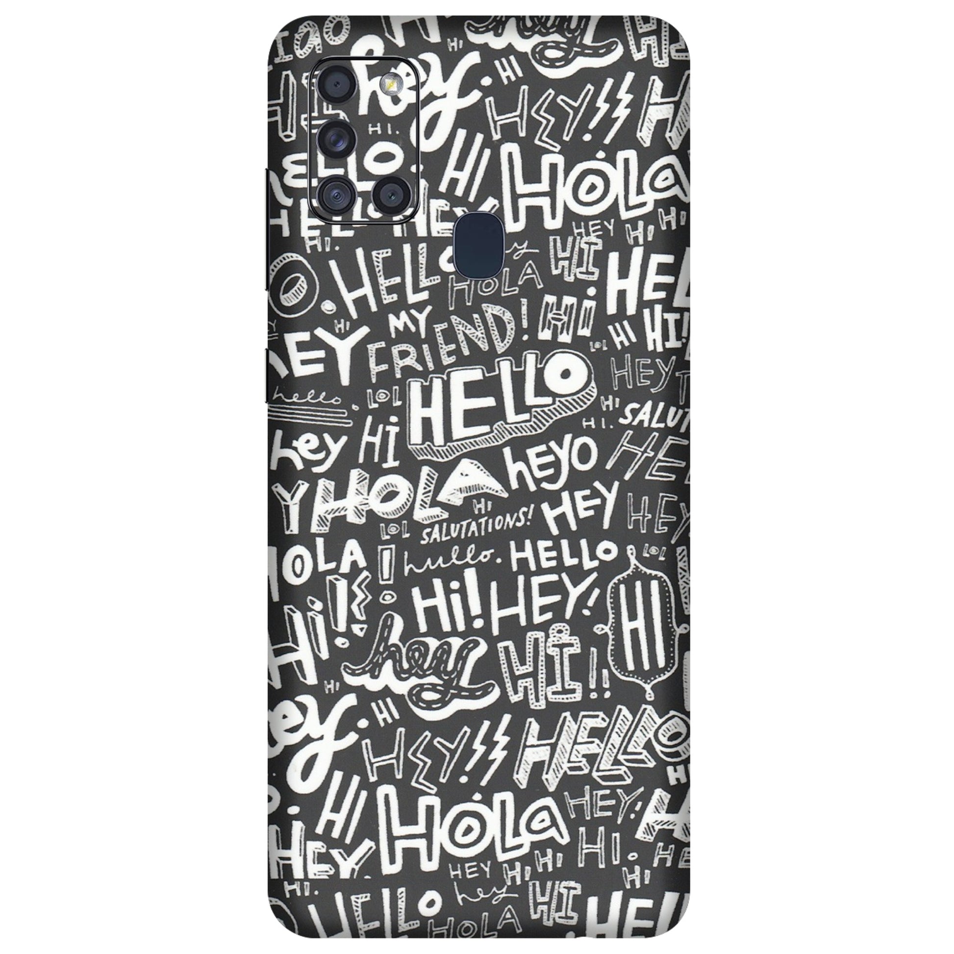 Samsung A/S Series Phone Skins (All Models) - Hi Hello Doodles - Matte Finish (M-25) Samsung Galaxy A21S
