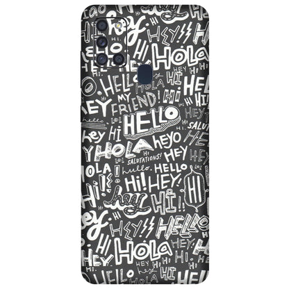 Samsung A/S Series Phone Skins (All Models) - Hi Hello Doodles - Matte Finish (M-25) Samsung Galaxy A21S