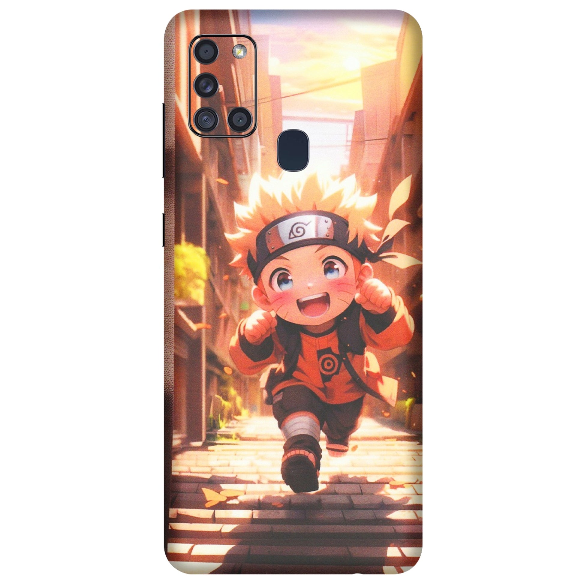 Samsung A/S Series Phone Skins (All Models) - Naruto Cute Toon Running - Matte Finish (M-04) Samsung Galaxy A21S
