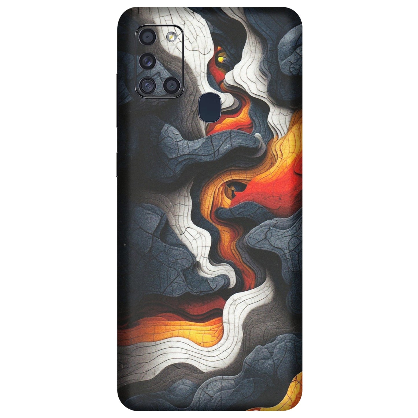 Samsung A/S Series Phone Skins (All Models) - Abstract Volcanic Layers - Matte Finish (M-52) Samsung Galaxy A21S