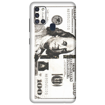 Samsung A/S Series Phone Skins (All Models) - 100 Dollar Currency - Transparent Finish (T-01) Samsung Galaxy A21S