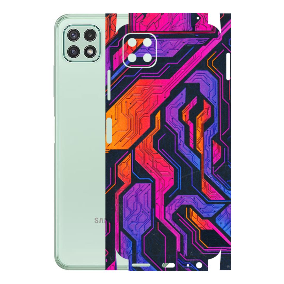 Samsung A/S Series Phone Skins (All Models) - Tech Circuits Futuristic - 3D Embossed Finish (L-07) Samsung Galaxy A22 (5G)