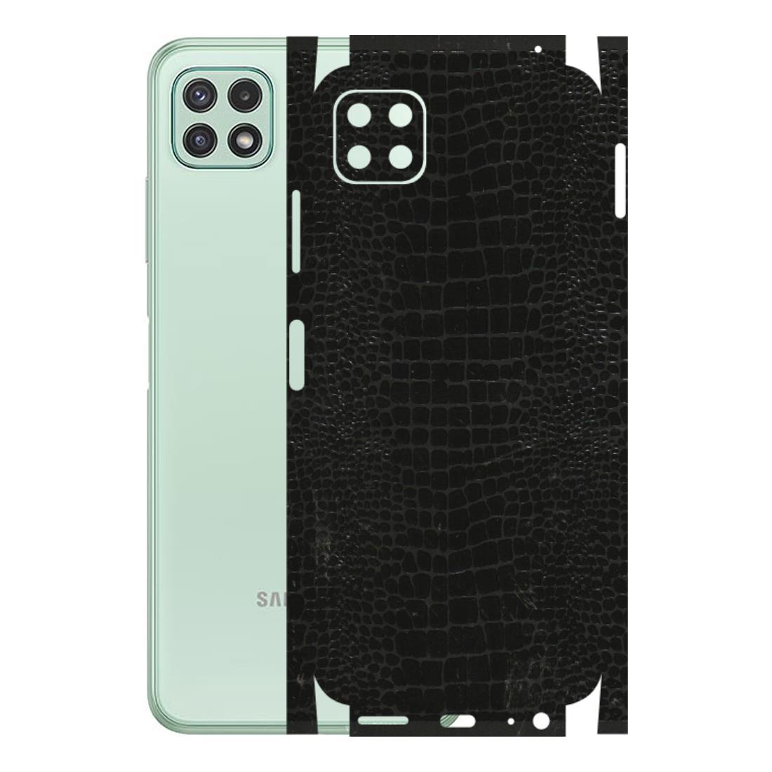 Samsung A/S Series Phone Skins (All Models) - Snake Leather Black - 3D Embossed Finish (L-107) Samsung Galaxy A22 (5G)