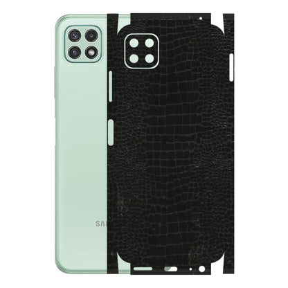 Samsung A/S Series Phone Skins (All Models) - Snake Leather Black - 3D Embossed Finish (L-107) Samsung Galaxy A22 (5G)
