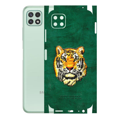 Samsung A/S Series Phone Skins (All Models) - Leather Feel Tiger - 3D Embossed Finish (L-111) Samsung Galaxy A22 (5G)