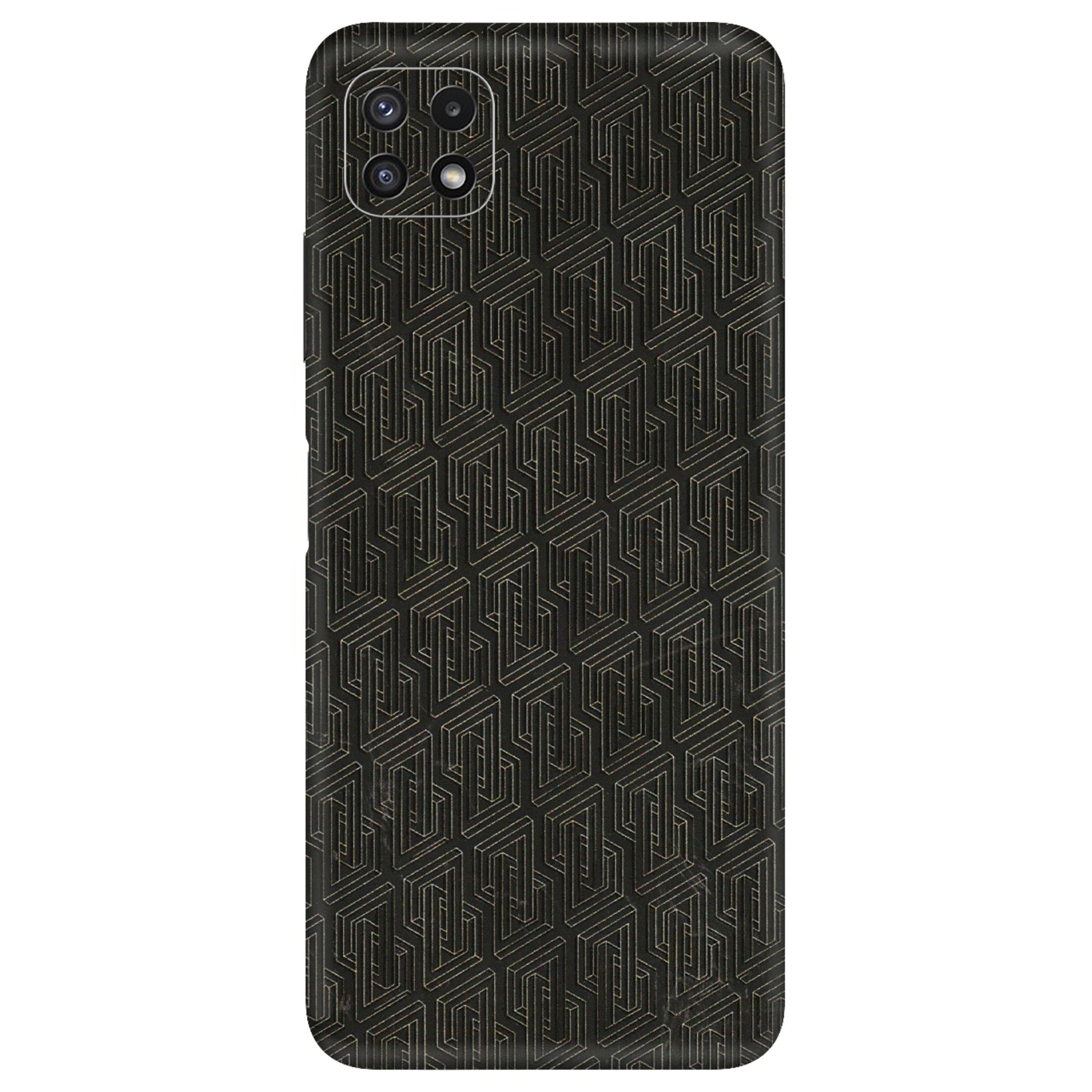 Samsung A/S Series Phone Skins (All Models) - Black Abstract Pattern - 3D Embossed Finish (L-117) Samsung Galaxy A22 (5G)