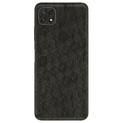 Samsung A/S Series Phone Skins (All Models) - Black Abstract Pattern - 3D Embossed Finish (L-117) Samsung Galaxy A22 (5G)