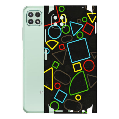 Samsung A/S Series Phone Skins (All Models) - Black Shapes - 3D Embossed Finish (L-131) Samsung Galaxy A22 (5G)