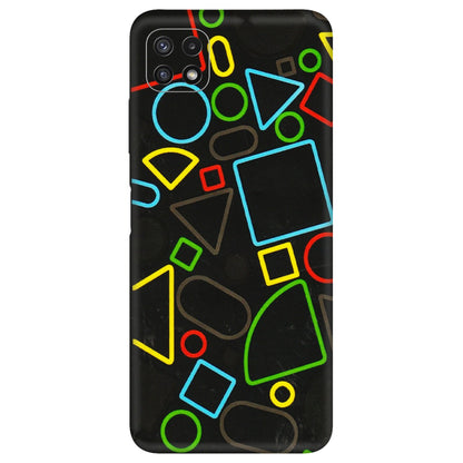 Samsung A/S Series Phone Skins (All Models) - Black Shapes - 3D Embossed Finish (L-131) Samsung Galaxy A22 (5G)