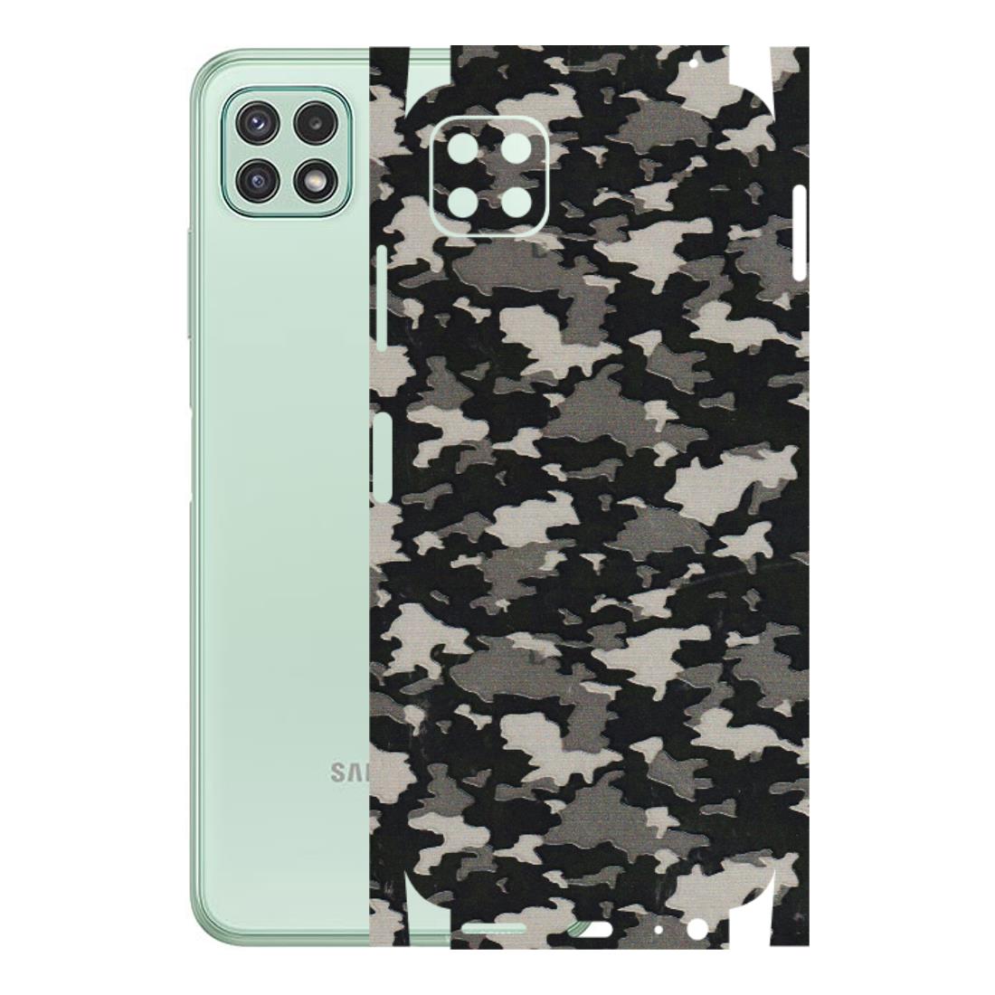 Samsung A/S Series Phone Skins (All Models) - Black/Grey Camoflaunge - 3D Embossed Finish (L-142) Samsung Galaxy A22 (5G)
