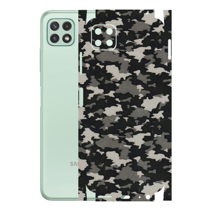 Samsung A/S Series Phone Skins (All Models) - Black/Grey Camoflaunge - 3D Embossed Finish (L-142) Samsung Galaxy A22 (5G)