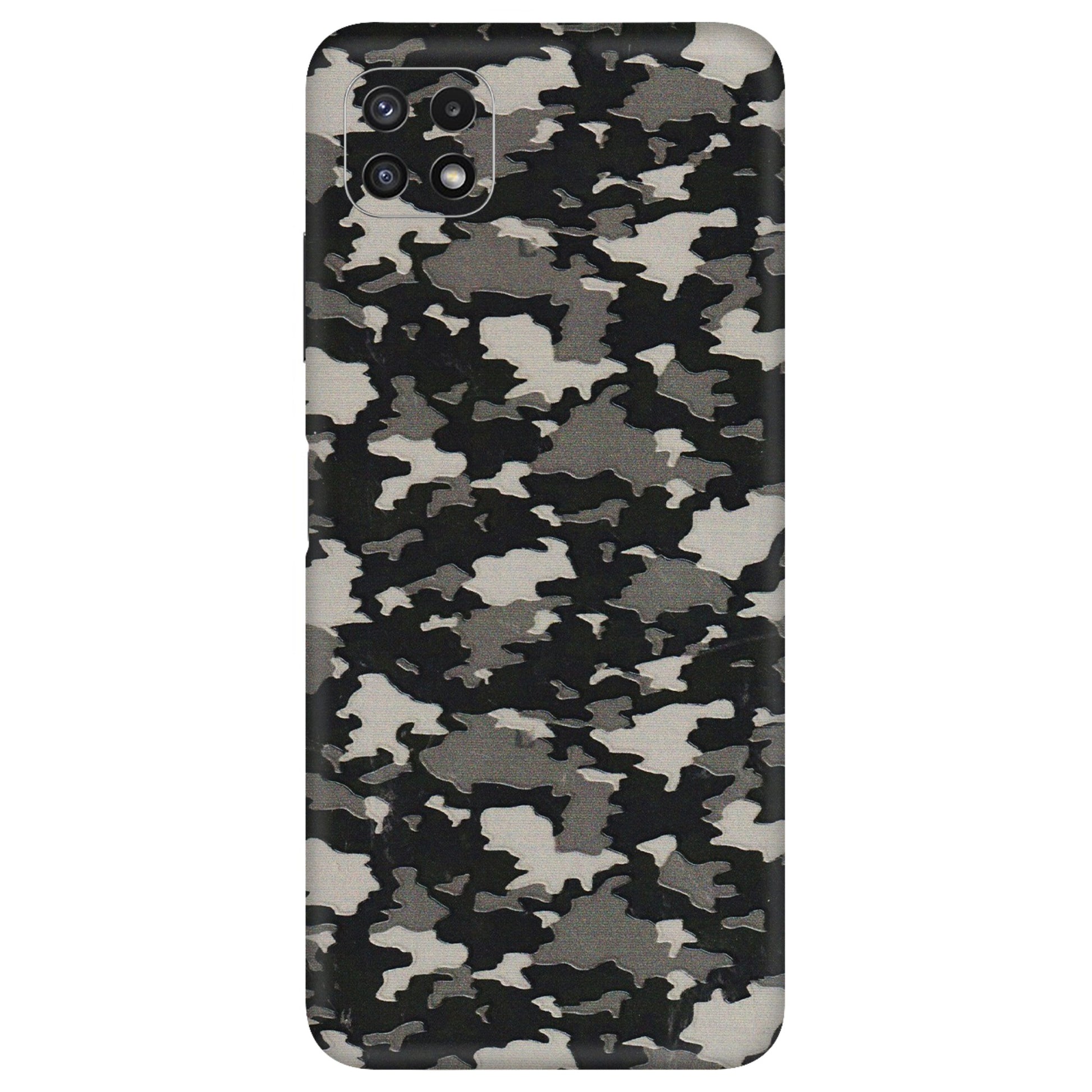 Samsung A/S Series Phone Skins (All Models) - Black/Grey Camoflaunge - 3D Embossed Finish (L-142) Samsung Galaxy A22 (5G)
