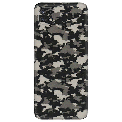 Samsung A/S Series Phone Skins (All Models) - Black/Grey Camoflaunge - 3D Embossed Finish (L-142) Samsung Galaxy A22 (5G)