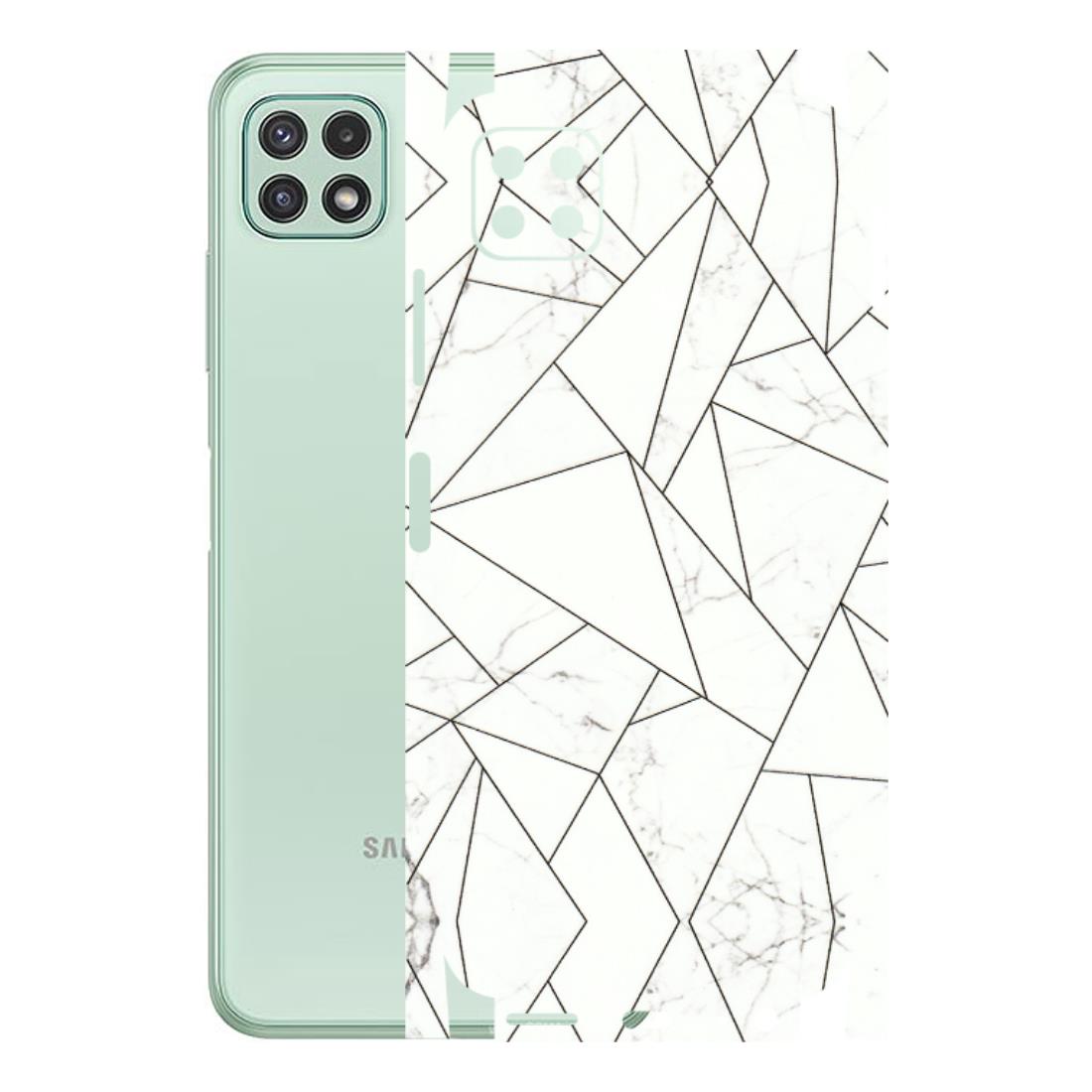 Samsung A/S Series Phone Skins (All Models) - Luxury White Marble Effect - 3D Embossed Finish (L-168) Samsung Galaxy A22 (5G)