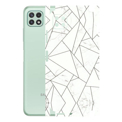 Samsung A/S Series Phone Skins (All Models) - Luxury White Marble Effect - 3D Embossed Finish (L-168) Samsung Galaxy A22 (5G)