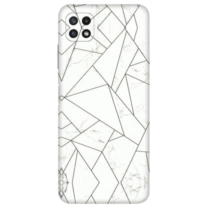 Samsung A/S Series Phone Skins (All Models) - Luxury White Marble Effect - 3D Embossed Finish (L-168) Samsung Galaxy A22 (5G)
