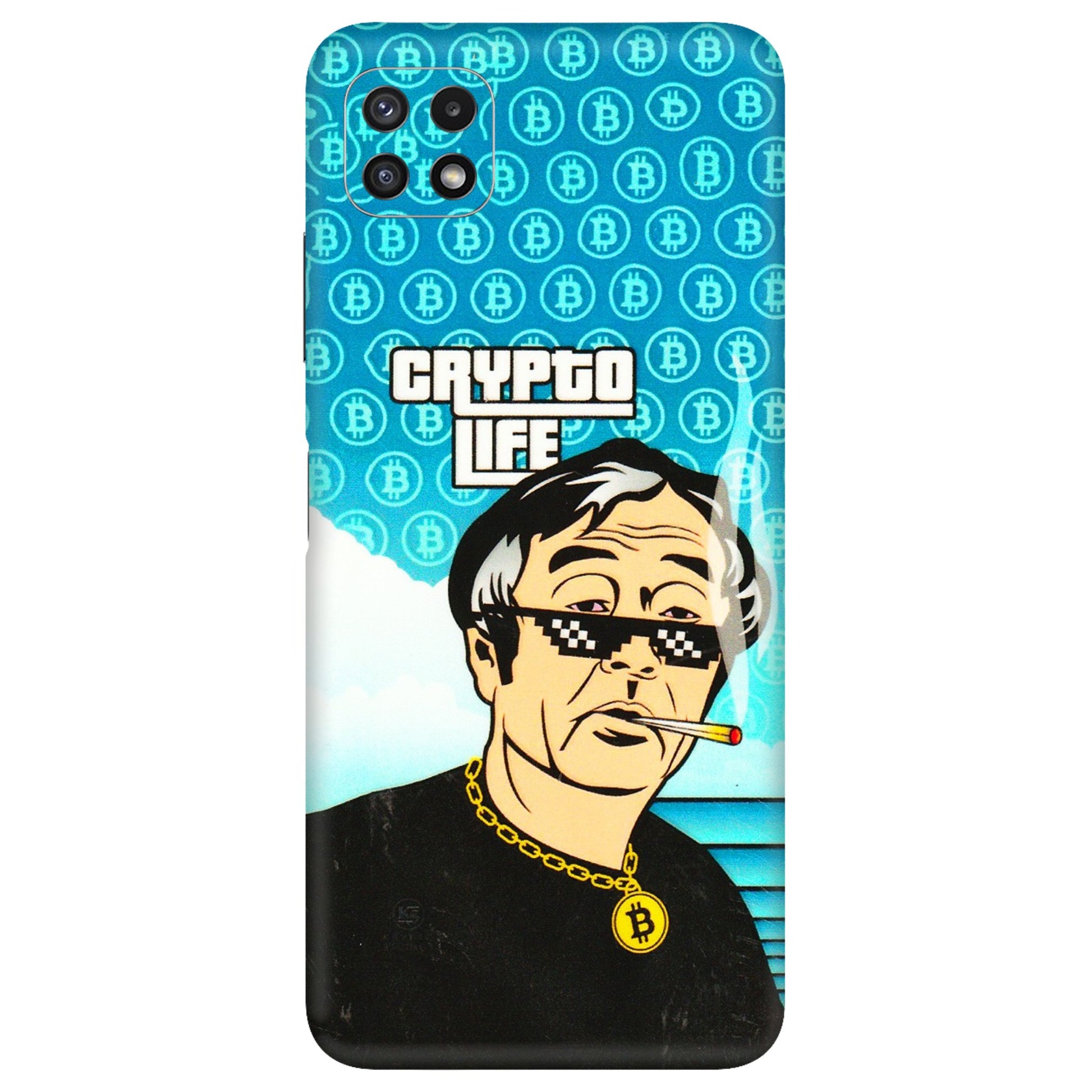 Samsung A/S Series Phone Skins (All Models) - Crypto Thug Life - 3D Embossed Finish (L-179) Samsung Galaxy A22 (5G)