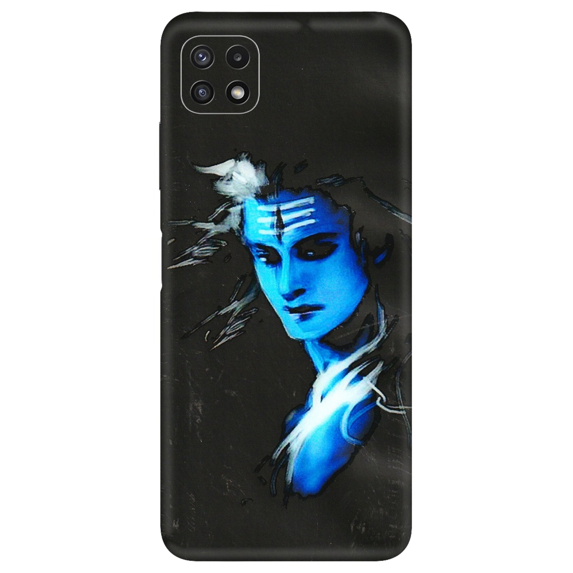 Samsung A/S Series Phone Skins (All Models) - Har Har Mahadev Blue/Black - 3D Embossed Finish (L-185) Samsung Galaxy A22 (5G)