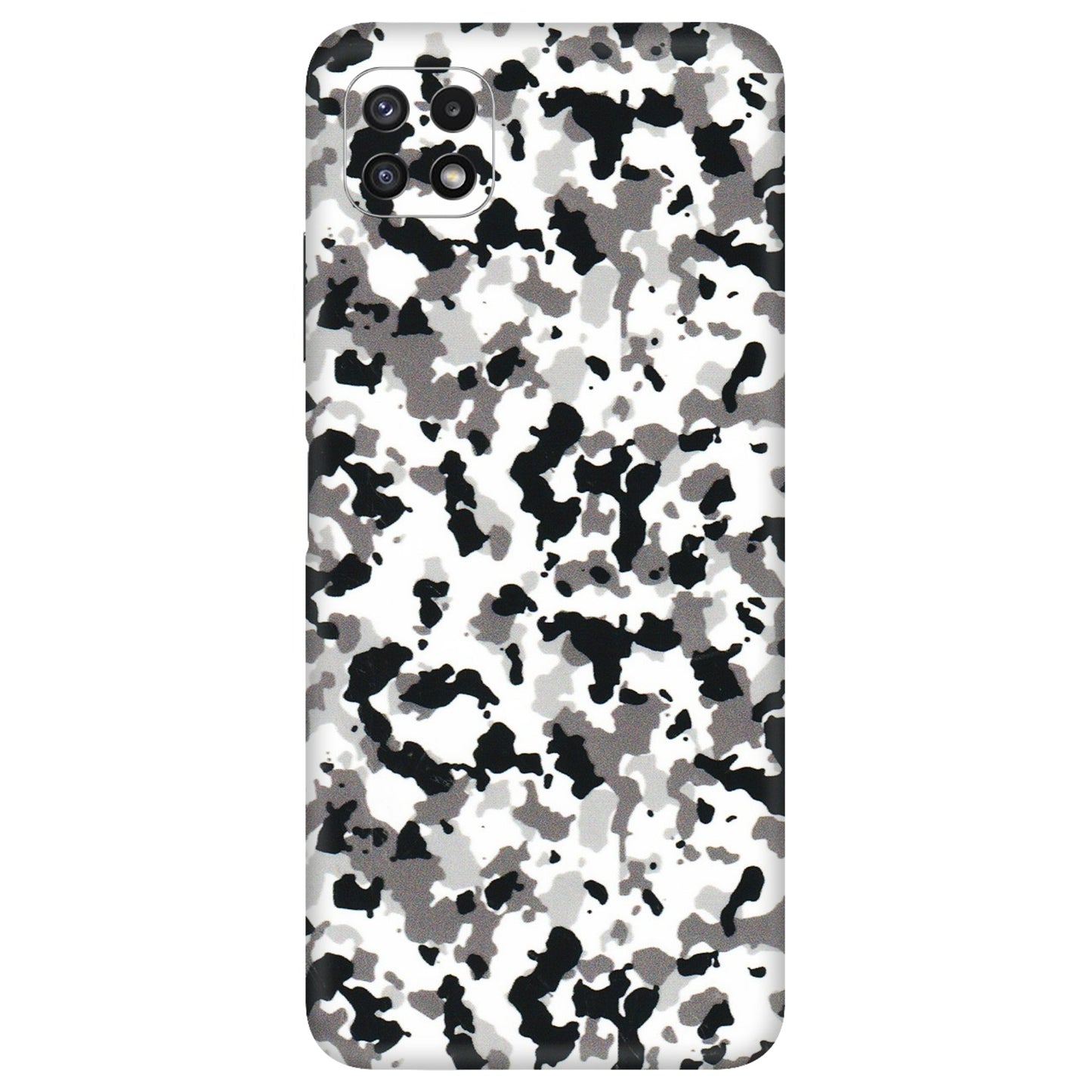 Samsung A/S Series Phone Skins (All Models) - White Black Camouflage - 3D Embossed Finish (L-18) Samsung Galaxy A22 (5G)