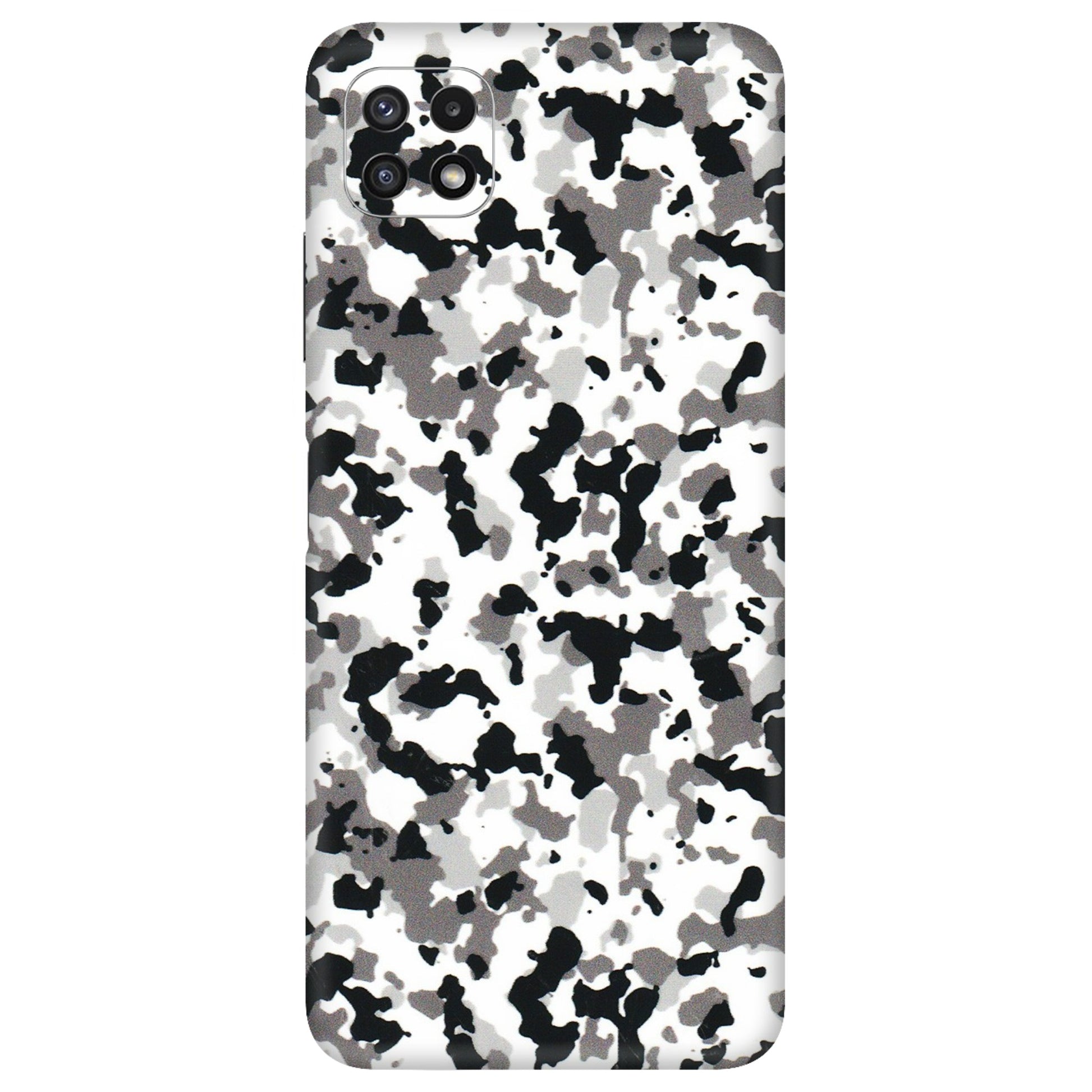 Samsung A/S Series Phone Skins (All Models) - White Black Camouflage - 3D Embossed Finish (L-18) Samsung Galaxy A22 (5G)