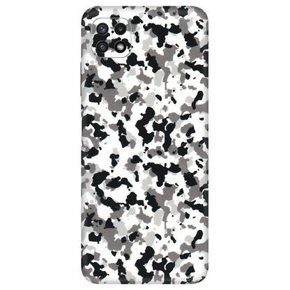 Samsung A/S Series Phone Skins (All Models) - White Black Camouflage - 3D Embossed Finish (L-18) Samsung Galaxy A22 (5G)