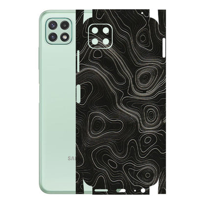 Samsung A/S Series Phone Skins (All Models) - Black Swirl - 3D Embossed Finish (L-196) Samsung Galaxy A22 (5G)