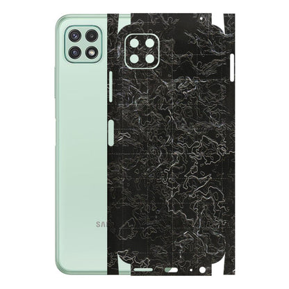 Samsung A/S Series Phone Skins (All Models) - Black map Texture - 3D Embossed Finish (L-201) Samsung Galaxy A22 (5G)