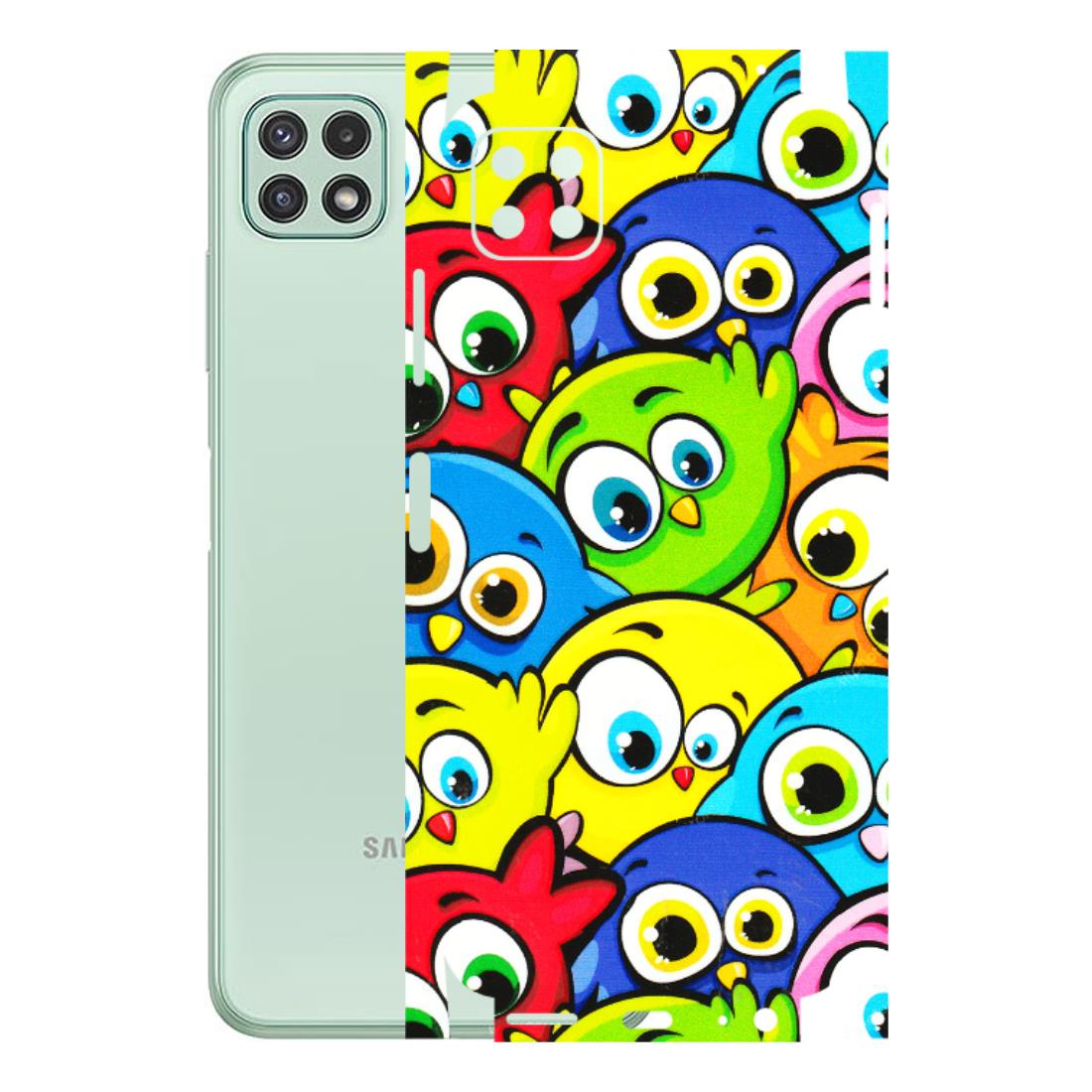 Samsung A/S Series Phone Skins (All Models) - Cute Fluffy Birds - 3D Embossed Finish (L-213) Samsung Galaxy A22 (5G)