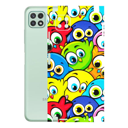 Samsung A/S Series Phone Skins (All Models) - Cute Fluffy Birds - 3D Embossed Finish (L-213) Samsung Galaxy A22 (5G)