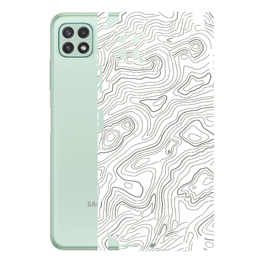 Samsung A/S Series Phone Skins (All Models) - White Black Swirls - 3D Embossed Finish (L-219) Samsung Galaxy A22 (5G)