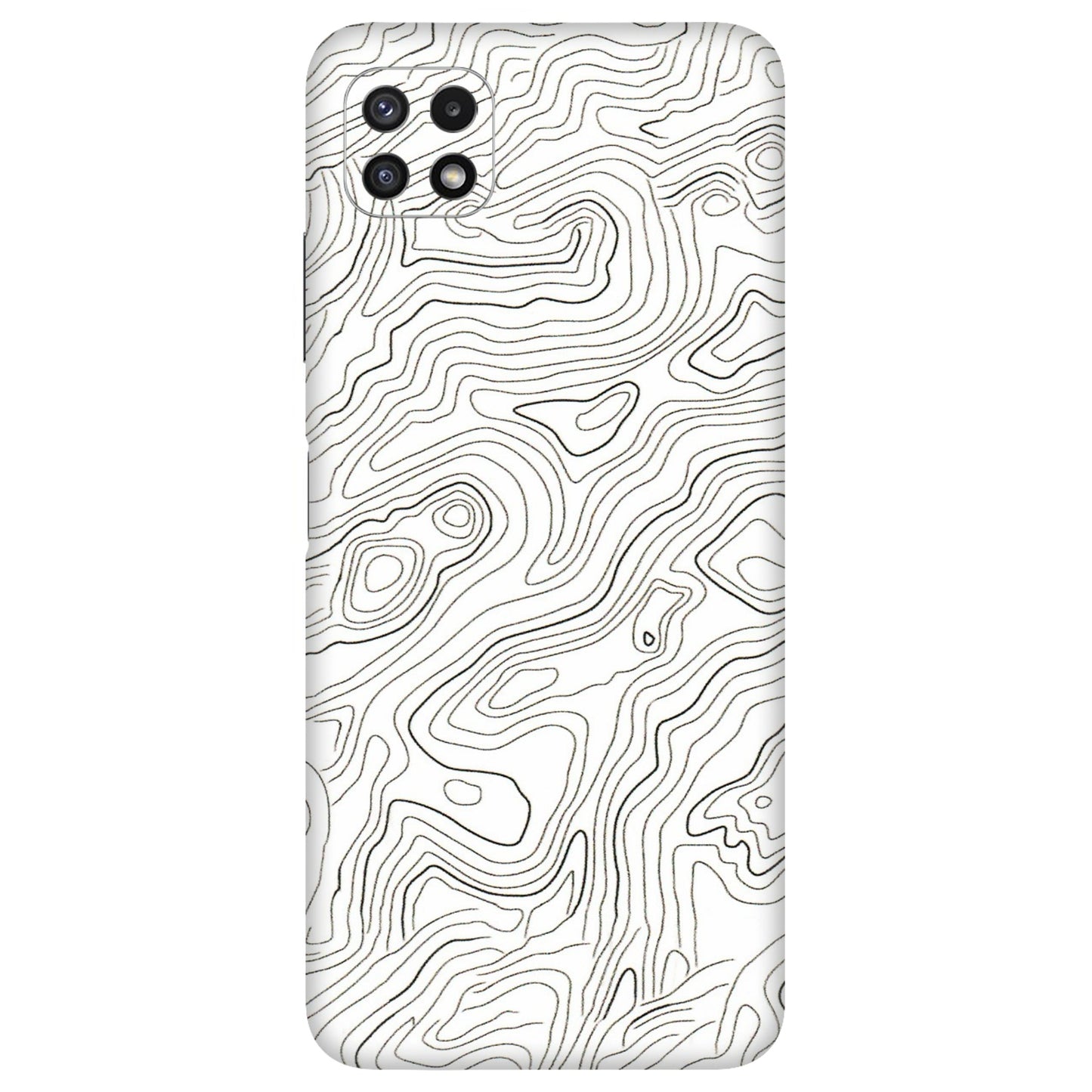 Samsung A/S Series Phone Skins (All Models) - White Black Swirls - 3D Embossed Finish (L-219) Samsung Galaxy A22 (5G)
