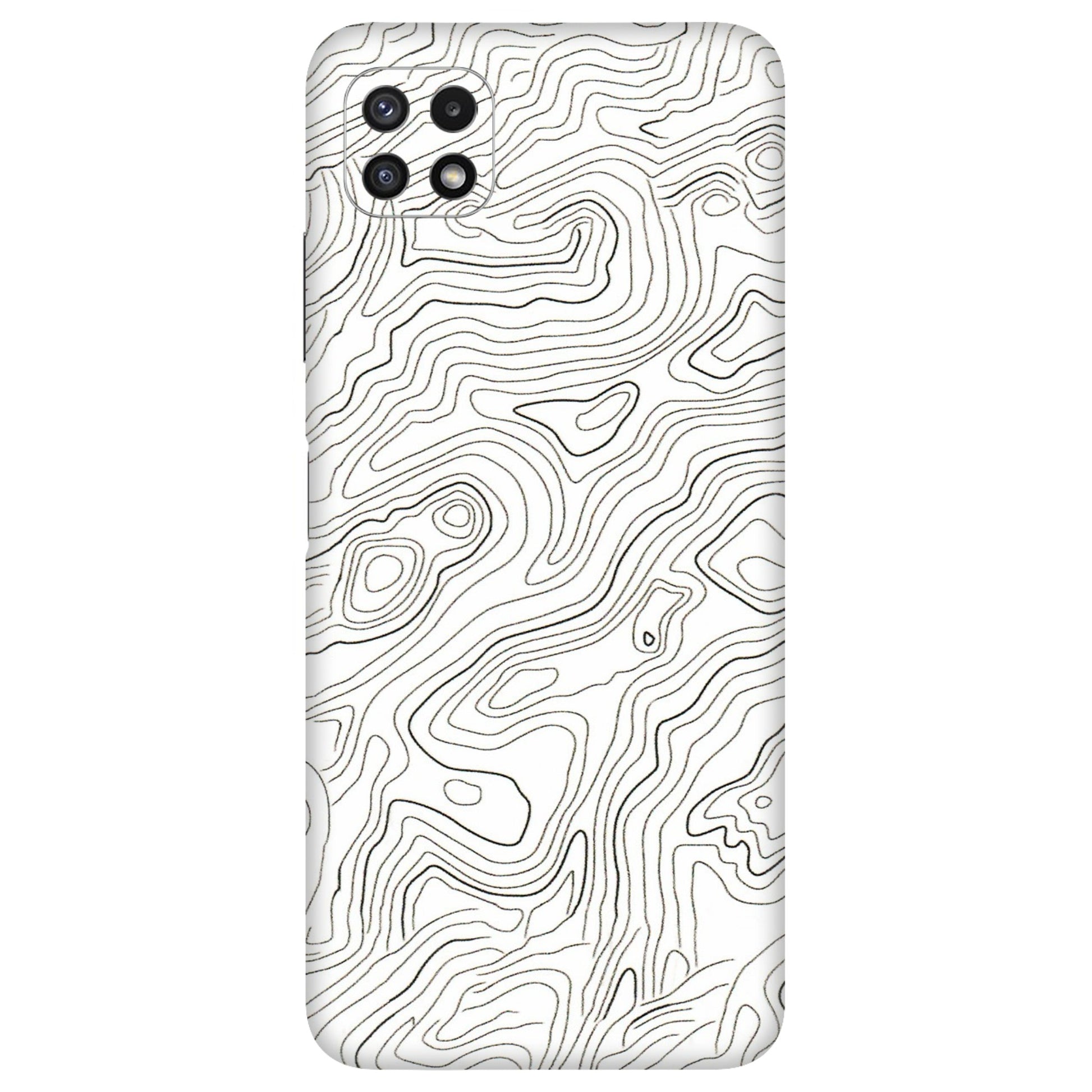 Samsung A/S Series Phone Skins (All Models) - White Black Swirls - 3D Embossed Finish (L-219) Samsung Galaxy A22 (5G)