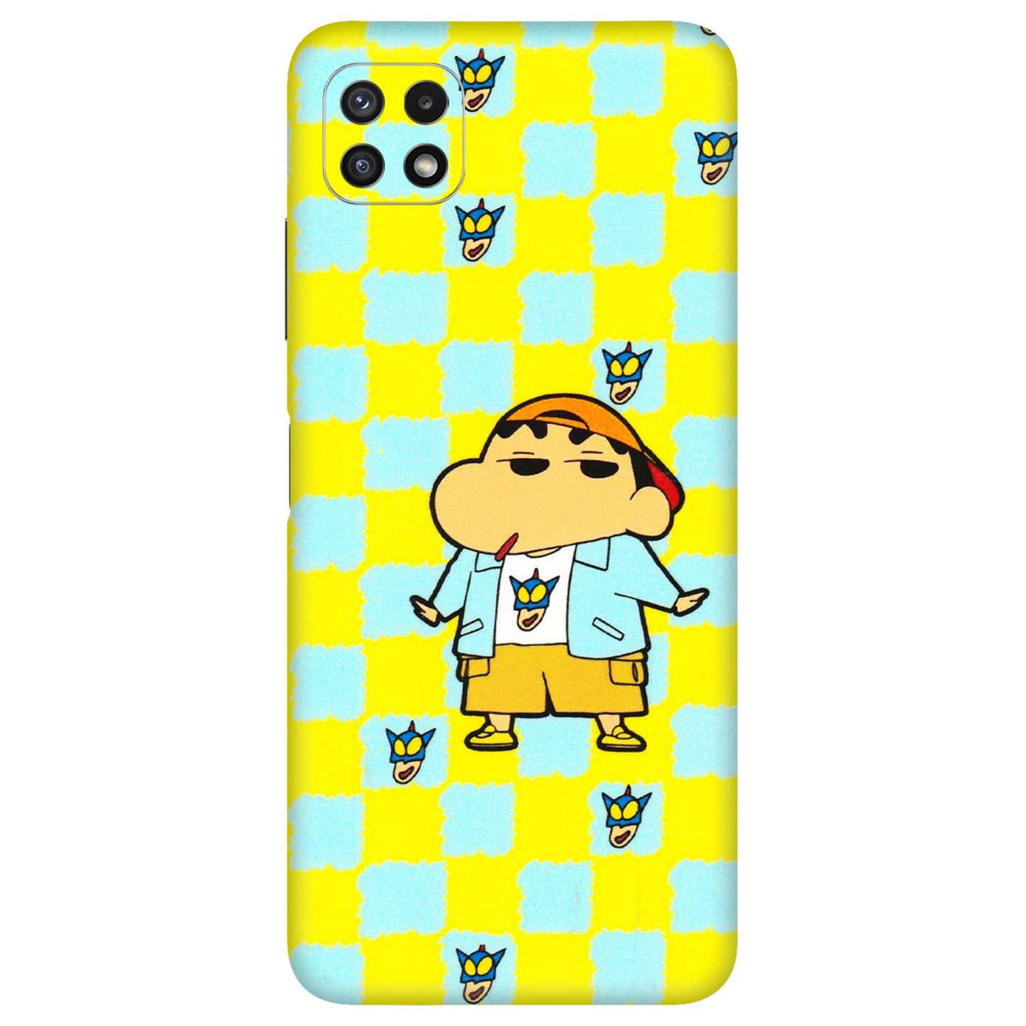 Samsung A/S Series Phone Skins (All Models) - Yellow Blue Shinchan Cute - 3D Embossed Finish (L-221) Samsung Galaxy A22 (5G)