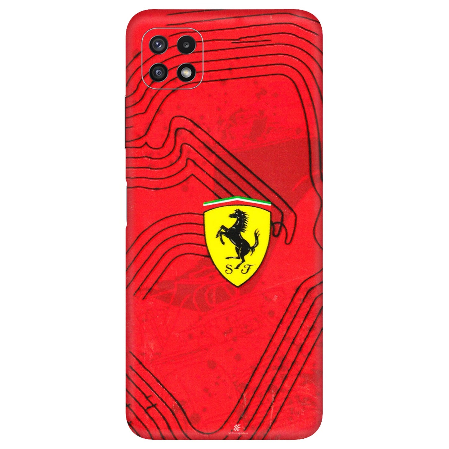 Samsung A/S Series Phone Skins (All Models) - Red Ferrari Logo Stylish - 3D Embossed Finish (L-238) Samsung Galaxy A22 (5G)