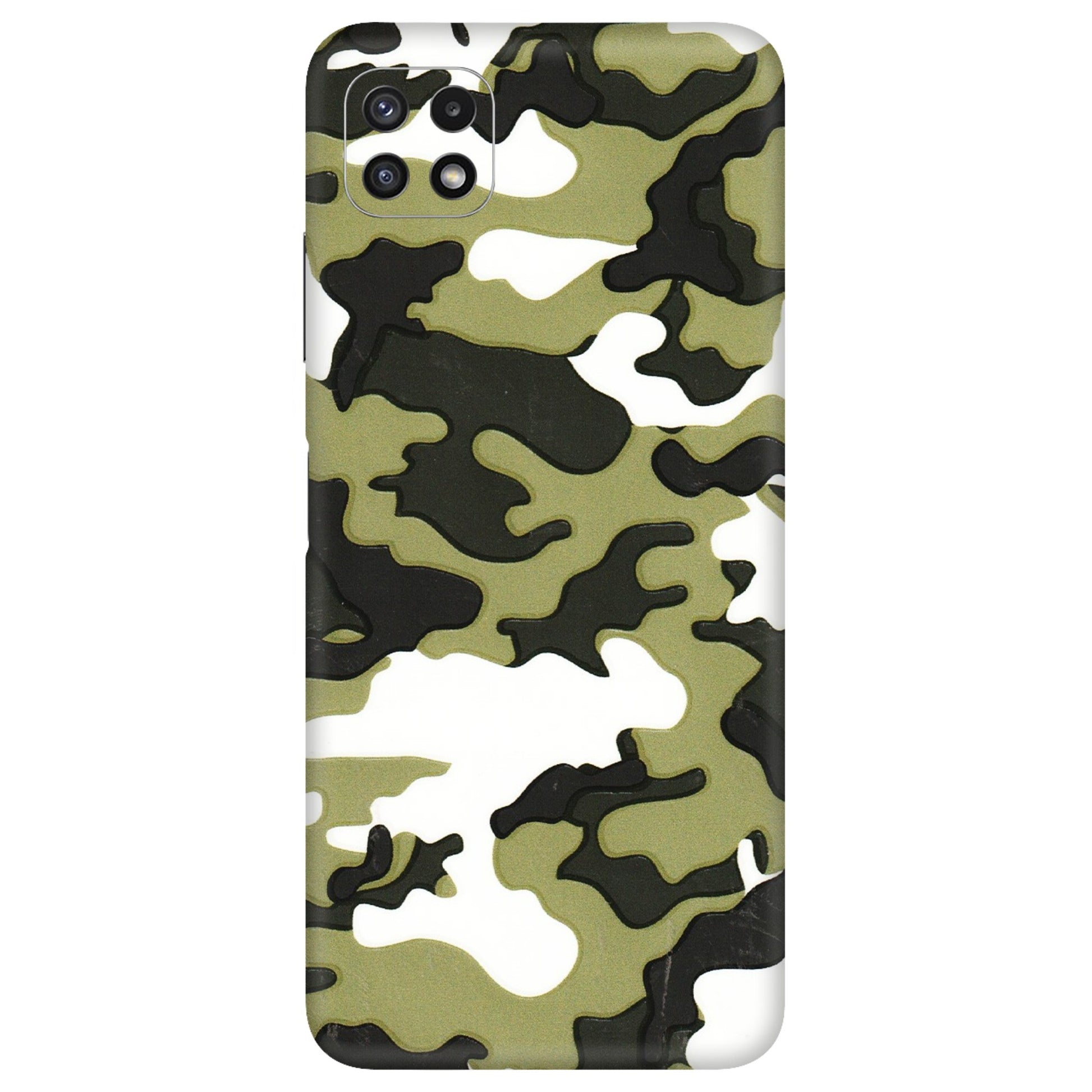 Samsung A/S Series Phone Skins (All Models) - Camouflages White And Green - 3D Embossed Finish (L-243) Samsung Galaxy A22 (5G)