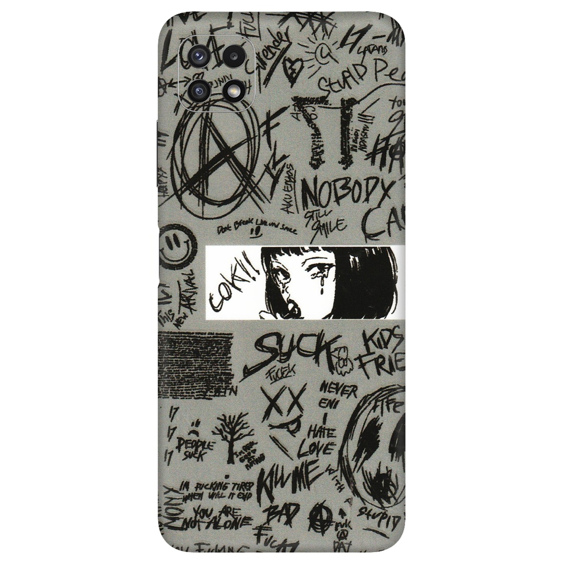 Samsung A/S Series Phone Skins (All Models) - Never Have Love Anime - 3D Embossed Finish (L-260) Samsung Galaxy A22 (5G)