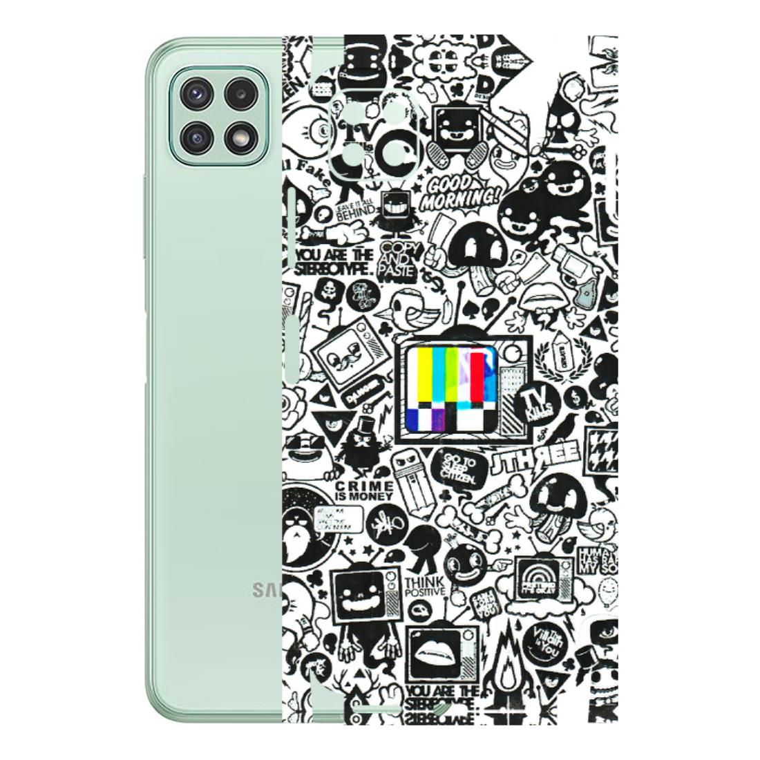 Samsung A/S Series Phone Skins (All Models) - Doodles Positive Art - 3D Embossed Finish (L-263) Samsung Galaxy A22 (5G)