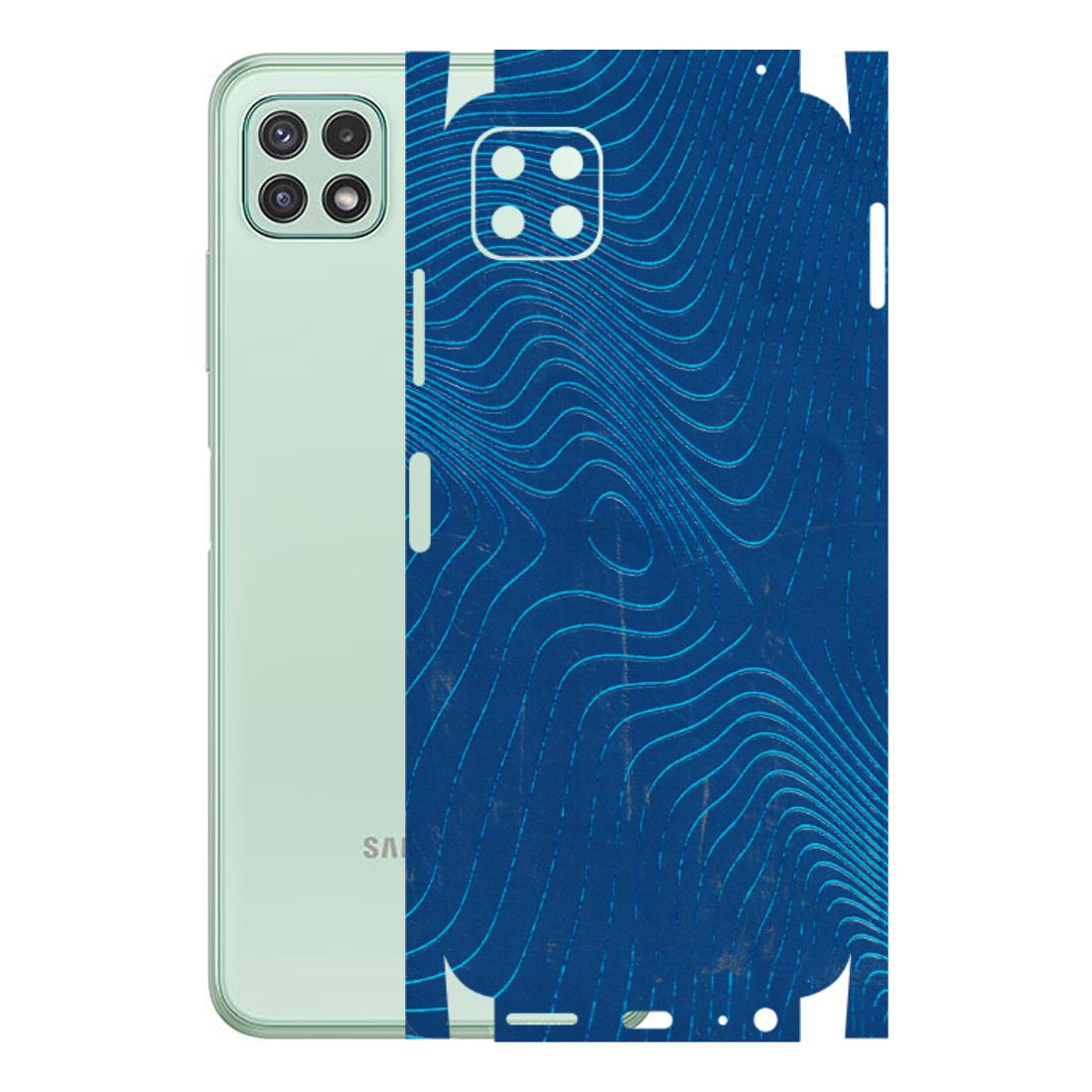 Samsung A/S Series Phone Skins (All Models) - Abstract Blue Line Map - 3D Embossed Finish (L-272) Samsung Galaxy A22 (5G)