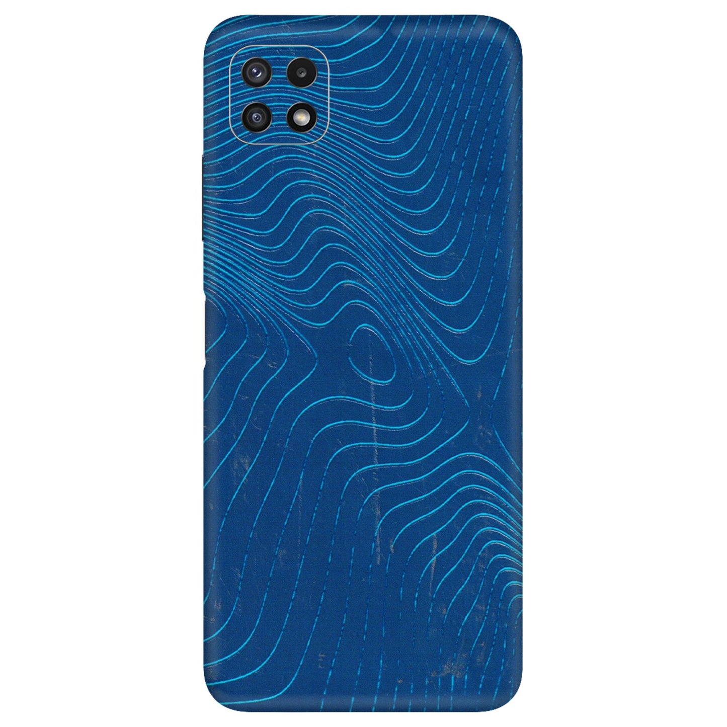 Samsung A/S Series Phone Skins (All Models) - Abstract Blue Line Map - 3D Embossed Finish (L-272) Samsung Galaxy A22 (5G)