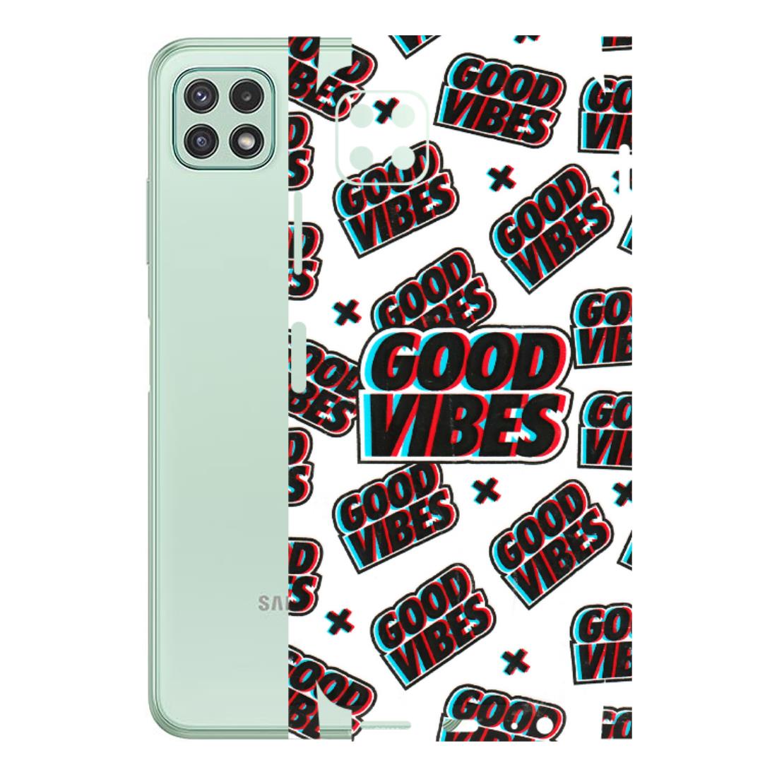 Samsung A/S Series Phone Skins (All Models) - Good Vibes - 3D Embossed Finish (L-282) Samsung Galaxy A22 (5G)