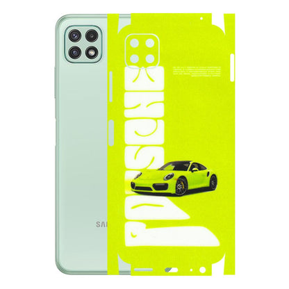 Samsung A/S Series Phone Skins (All Models) - Lime Green Porche - 3D Embossed Finish (L-30) Samsung Galaxy A22 (5G)