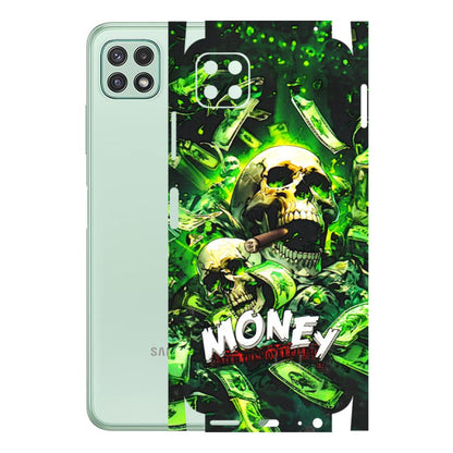 Samsung A/S Series Phone Skins (All Models) - Skull Money - 3D Embossed Finish (L-303) Samsung Galaxy A22 (5G)