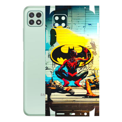 Samsung A/S Series Phone Skins (All Models) - New Spiderman Bat Logo - 3D Embossed Finish (L-309) Samsung Galaxy A22 (5G)