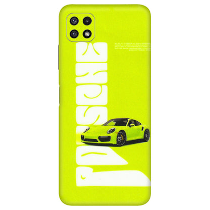 Samsung A/S Series Phone Skins (All Models) - Lime Green Porche - 3D Embossed Finish (L-30) Samsung Galaxy A22 (5G)