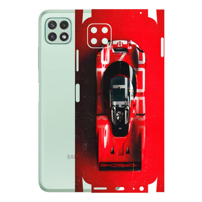 Samsung A/S Series Phone Skins (All Models) - Red Porsche Car Logo - 3D Embossed Finish (L-315) Samsung Galaxy A22 (5G)