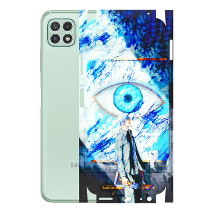 Samsung A/S Series Phone Skins (All Models) - Anime Sea Blue Eye - 3D Embossed Finish (L-318) Samsung Galaxy A22 (5G)