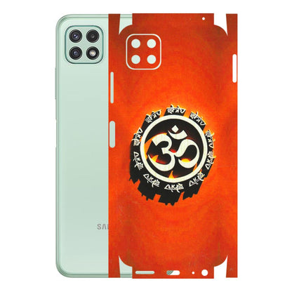 Samsung A/S Series Phone Skins (All Models) - Aum Shiv Orange - 3D Embossed Finish (L-32) Samsung Galaxy A22 (5G)